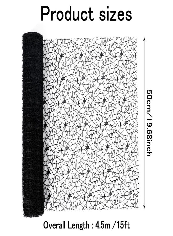 FOIMAS Flower Bouquet Wrapping Paper Roll,19.6" x 5 yrs Mesh Bouquet Wrapping Paper for Presents Flower Packaging Hand Decor,Black - Image 2